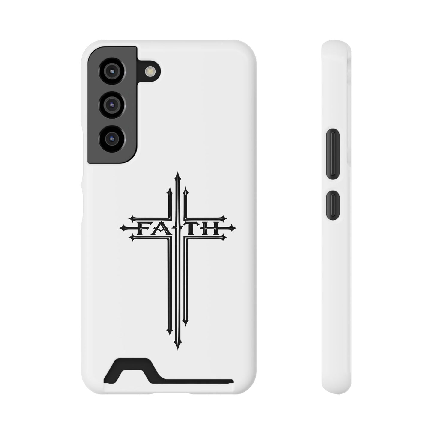 Faith Cross Phone Case with Card Holder — Slim Protective Wallet Case