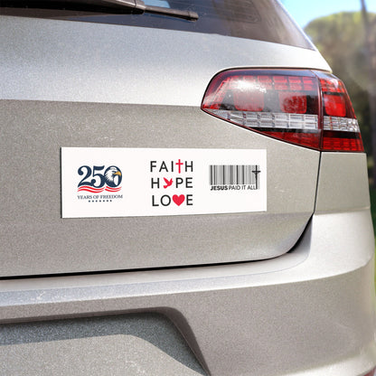 Faith Hope Love Car Magnet — Christian Inspirational Faith Dove & Heart Vehicle Decal