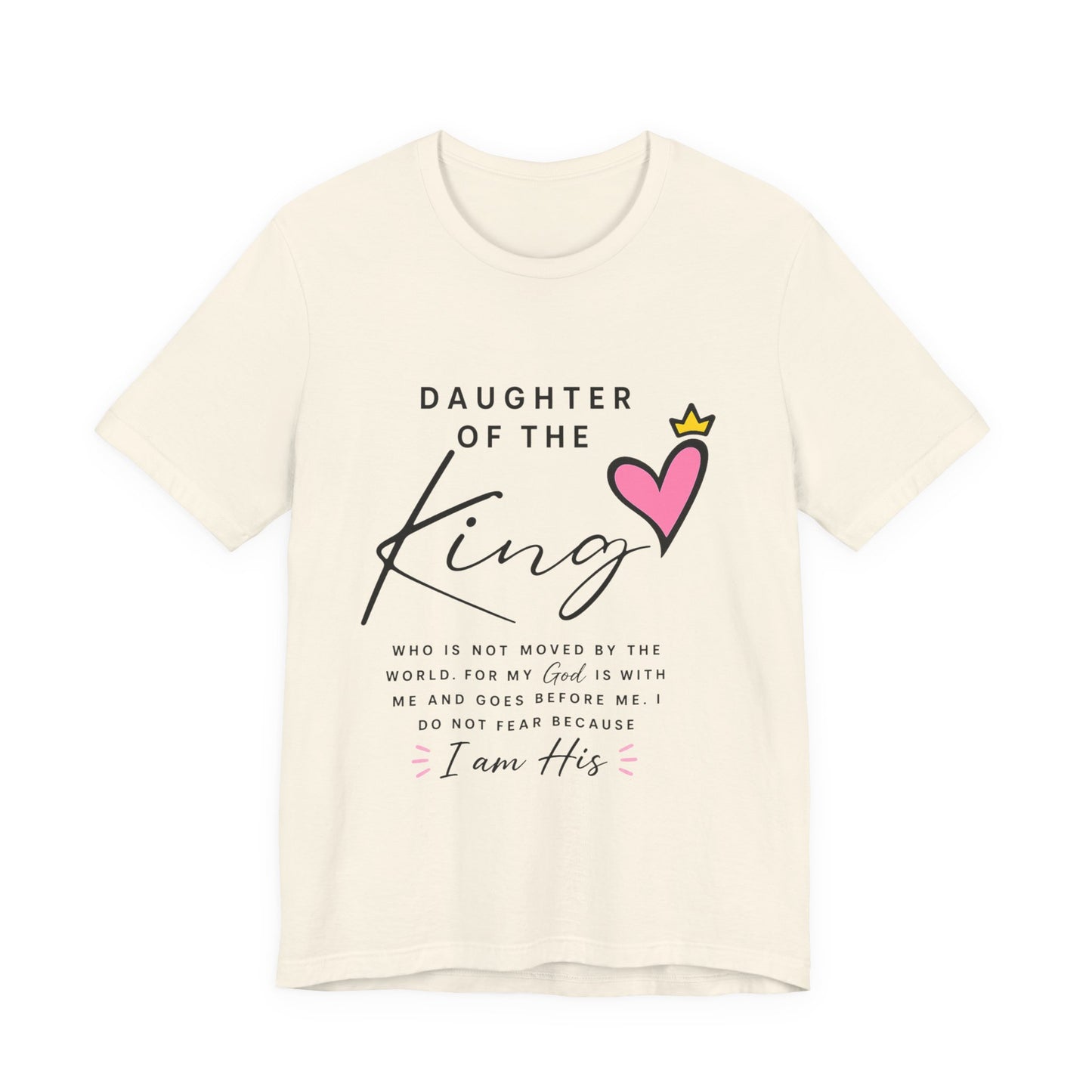 Daughter of the King T-Shirt — Faith-Based Christian Tee with Heart Crown Design