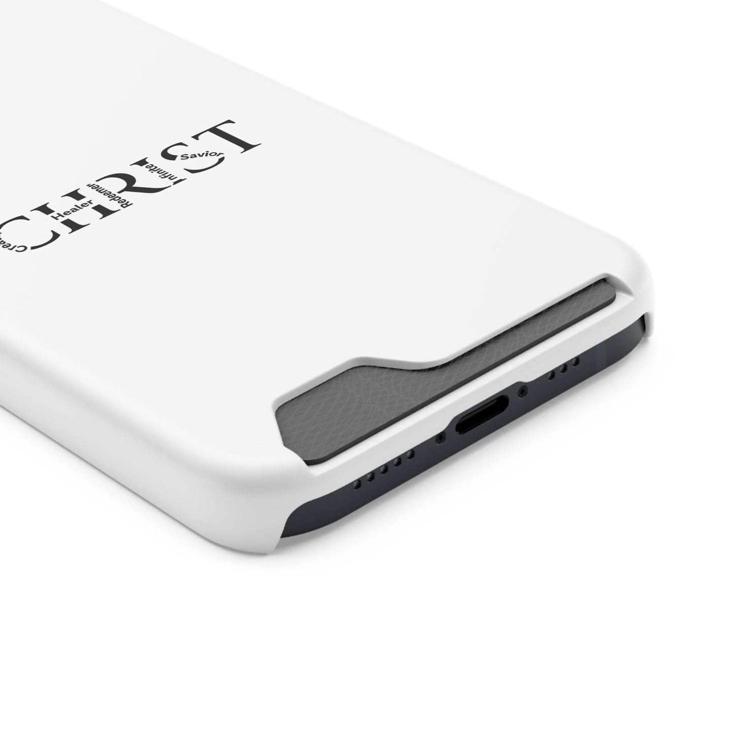 Christian Phone Card Case — Minimal 'CHRIST' Text Wallet Phone Case