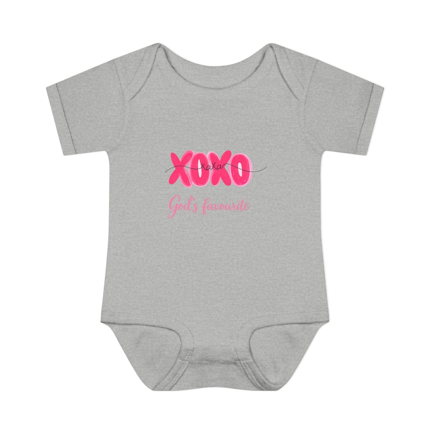 Baby Bodysuit "XOXO God's Favorite" — Cute Pink Valentine Infant Onesie