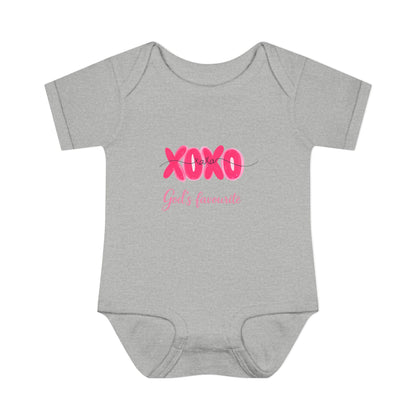 Baby Bodysuit "XOXO God's Favorite" — Cute Pink Valentine Infant Onesie