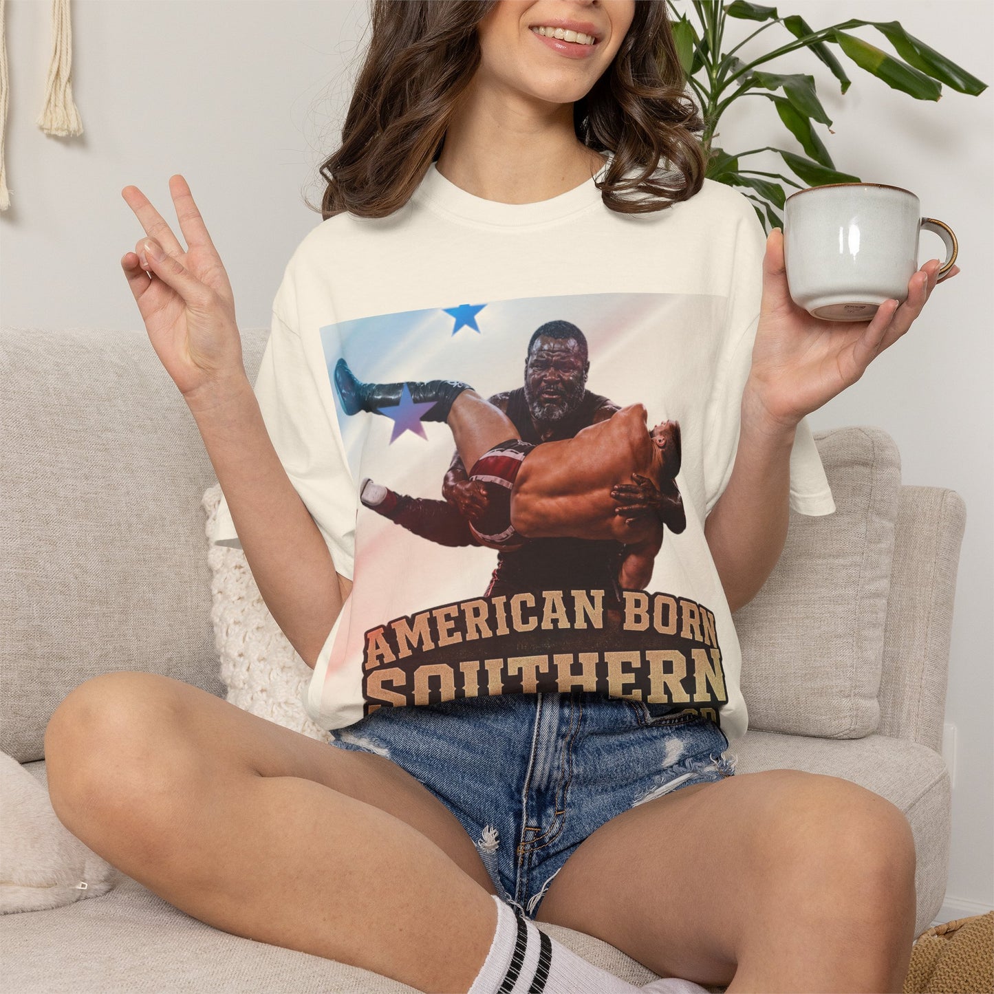 Southern Born T-Shirt — "American Born Southern by the Grace of God" Graphic Tee