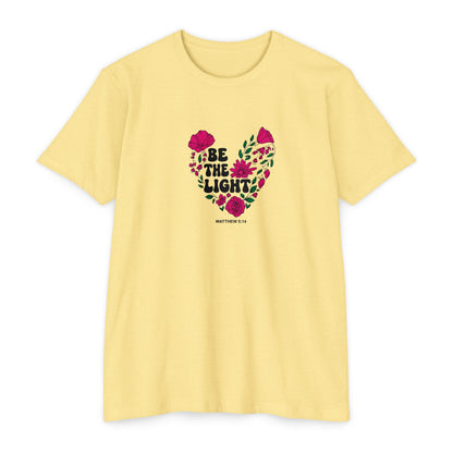 Be The Light Floral T-Shirt — Matthew 5:14 Inspirational Tee