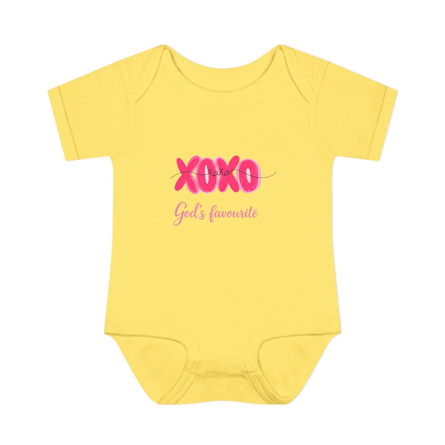 Baby Bodysuit "XOXO God's Favorite" — Cute Pink Valentine Infant Onesie