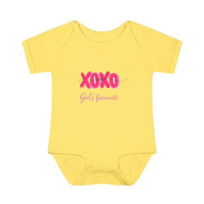 Baby Bodysuit "XOXO God's Favorite" — Cute Pink Valentine Infant Onesie