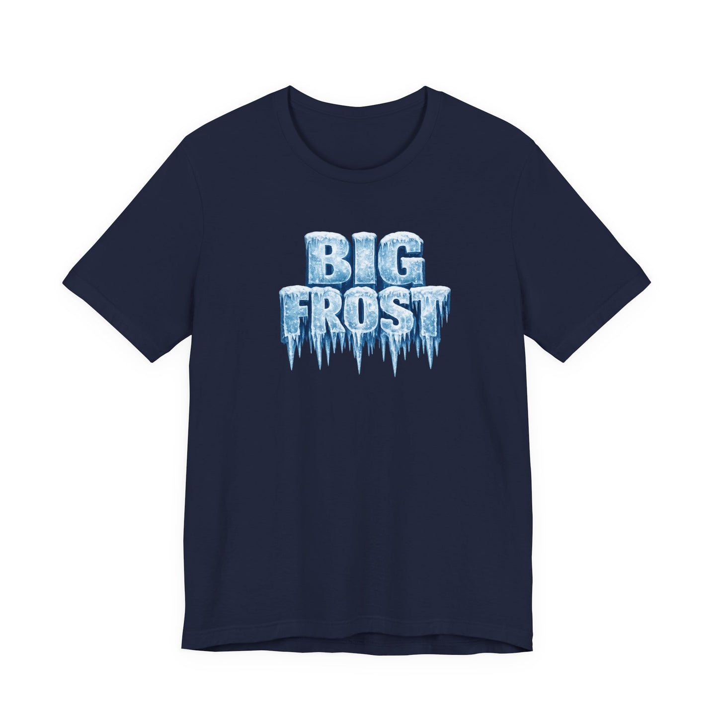 Big Frost T-Shirt — Icy Text & Bold Portrait Graphic Tee DOUBLE SIDED PRINT