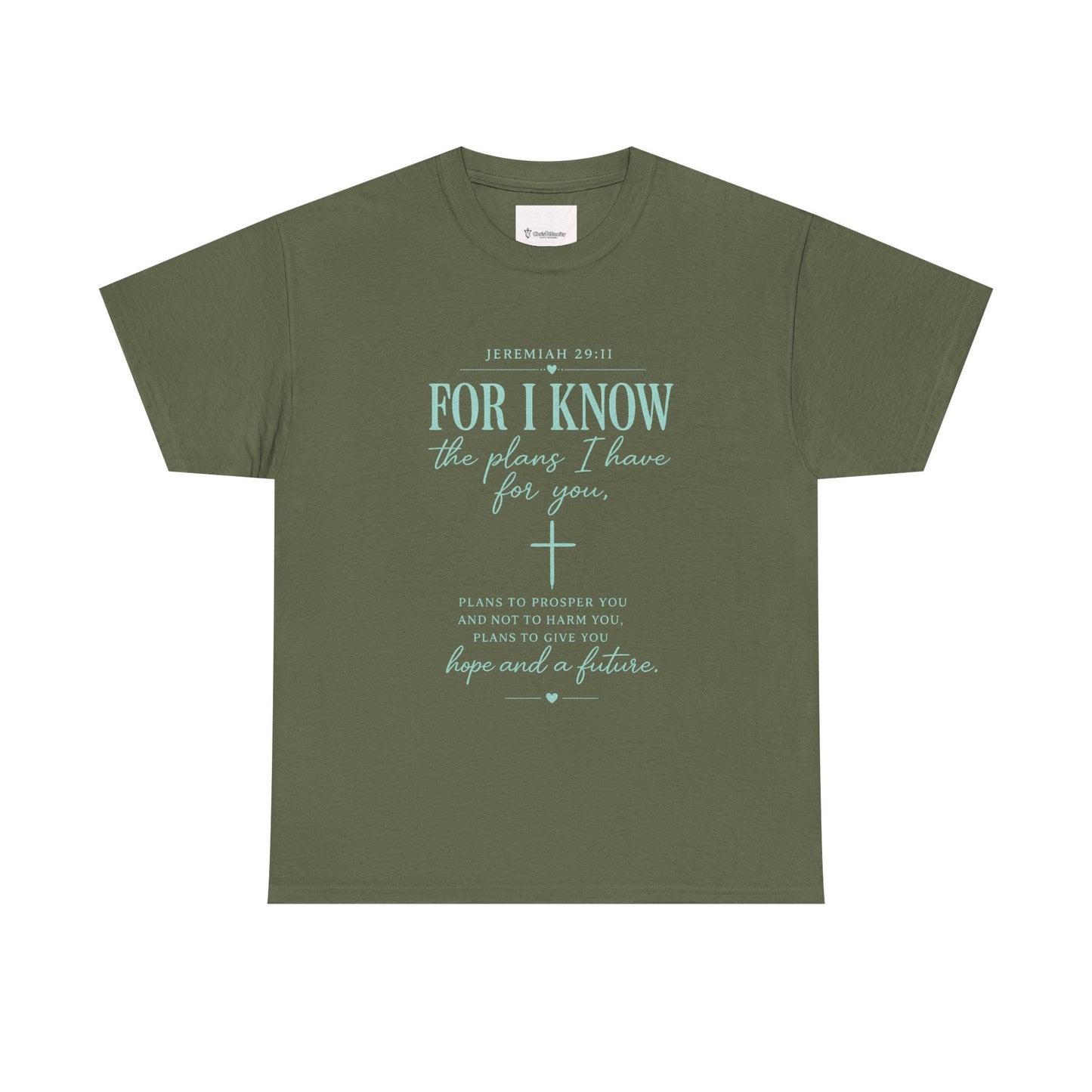 Scripture T-Shirt - "For I Know the Plans I Have for You" Inspirational Faith Tee