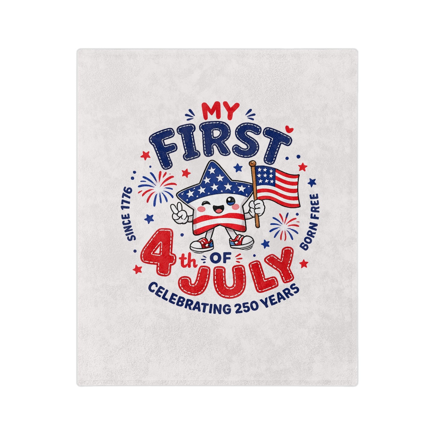 My First 4th of July Baby Blanket — Velveteen Microfiber Patriotic Throw