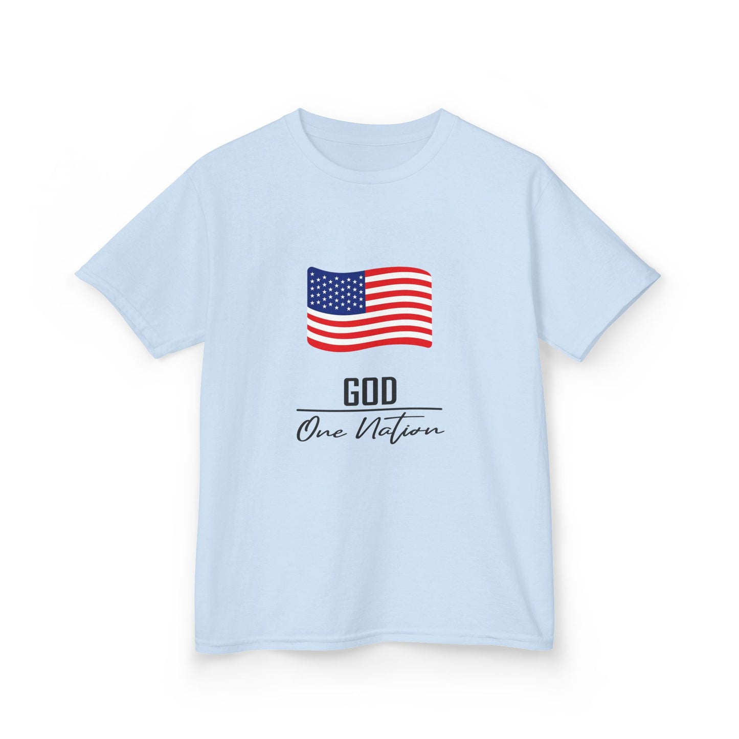 UNISEX Kids Tee — American Flag 'God One Nation' Patriotic T‑Shirt
