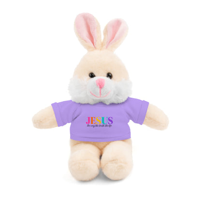 Jesus Rainbow Tee Teddy Bear - Plush Stuffed Animal with Faith Shirt