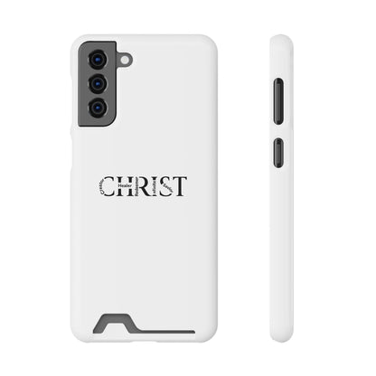 Christian Phone Card Case — Minimal 'CHRIST' Text Wallet Phone Case
