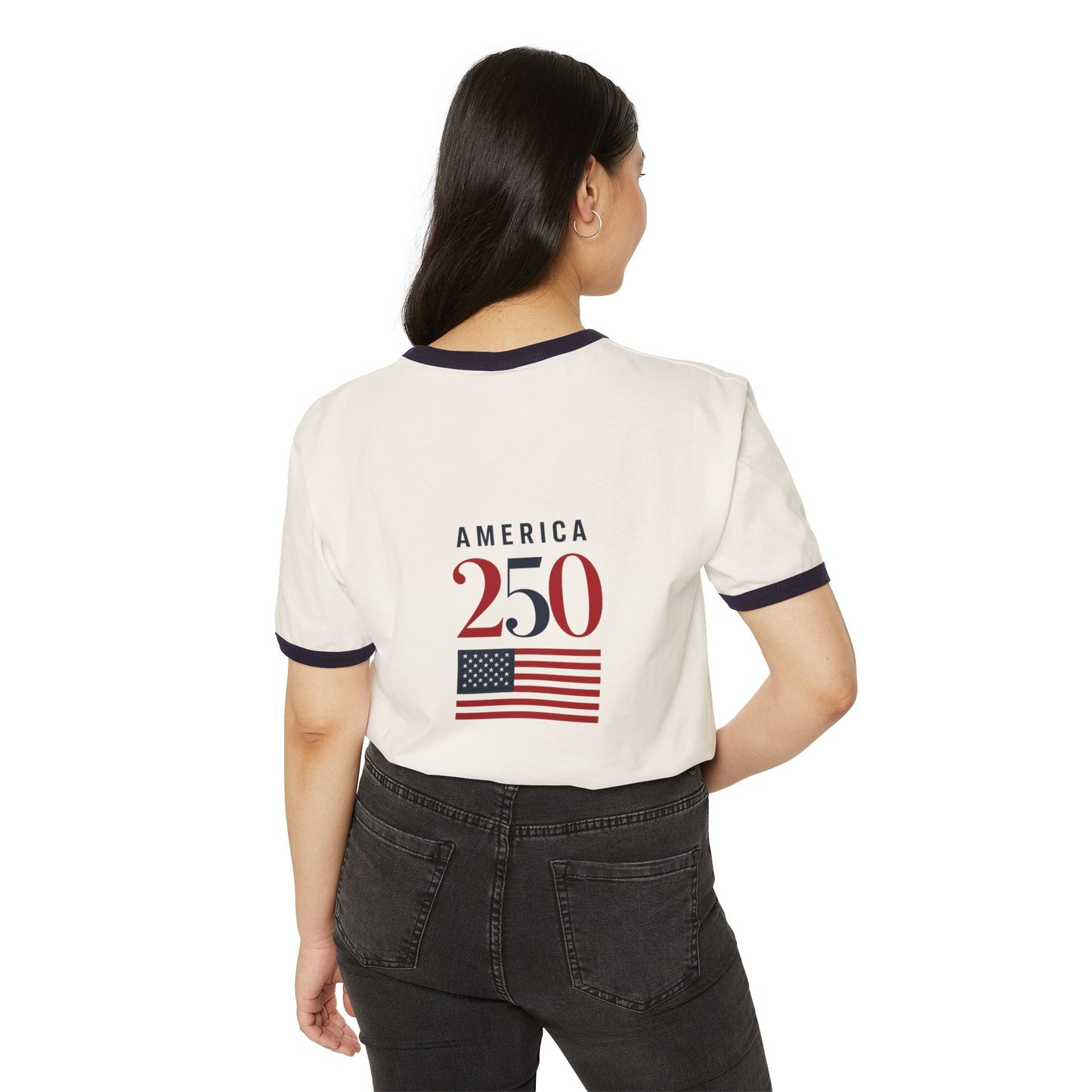 America 250 Blessed Unisex Cotton Ringer T-Shirt
