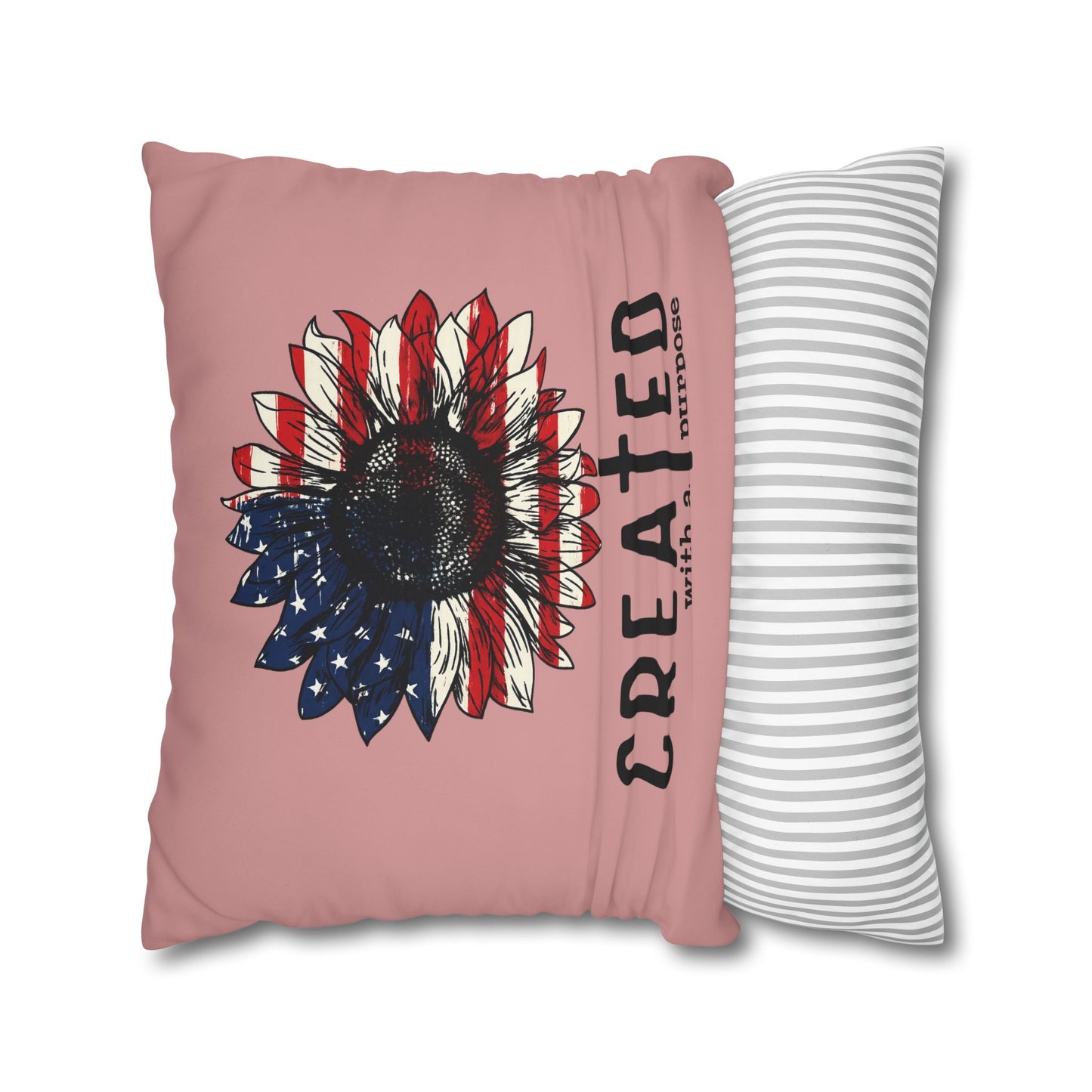 CREATED WITH A PURPOSE & GOD UNDER ONE NATION Canvas Pillowcase