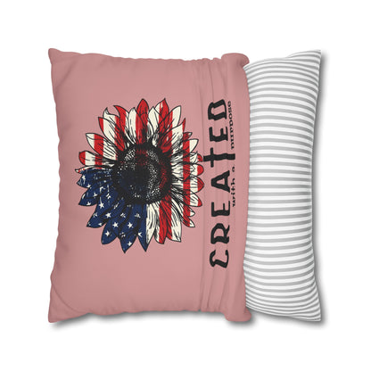 CREATED WITH A PURPOSE & GOD UNDER ONE NATION Canvas Pillowcase