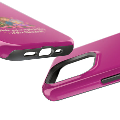 Magenta Christmas Grandma Phone Case — "Abuela, eres un regalo de Dios. ¡Feliz Navidad!" Magnetic Impact-Resistant