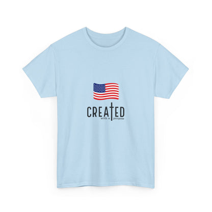 Created American Flag T‑Shirt — 'Created' Patriotic Graphic Tee