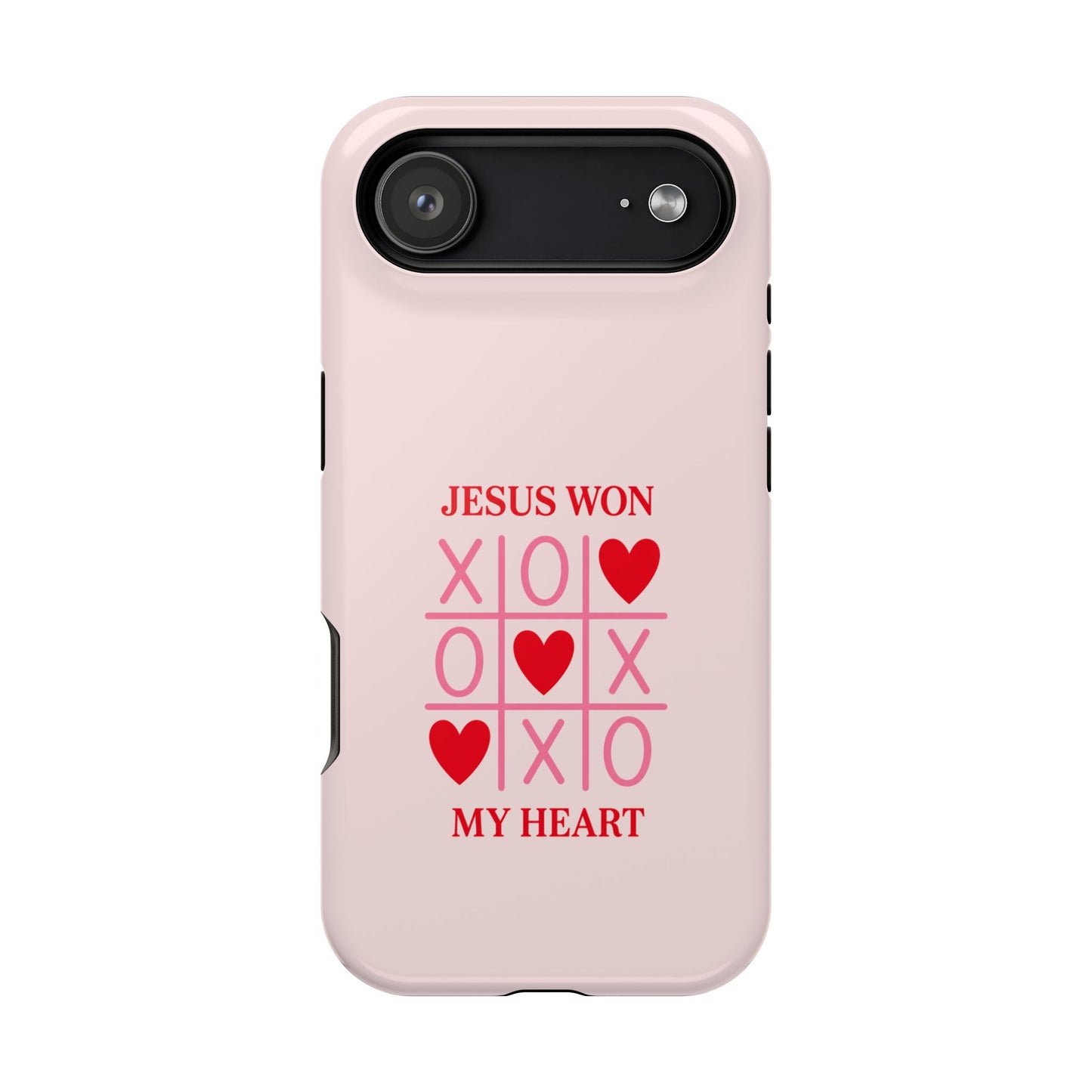 iPhone Case — "Jesus Won My Heart" Pink Magnetic Impact-Resistant Phone Case