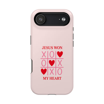 iPhone Case — "Jesus Won My Heart" Pink Magnetic Impact-Resistant Phone Case