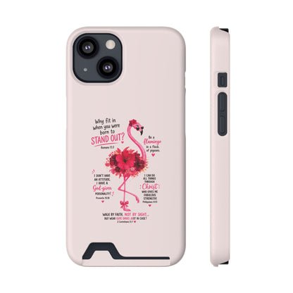 Flamingo 'Stand Out' Phone Card Case — Slim Wallet iPhone Case