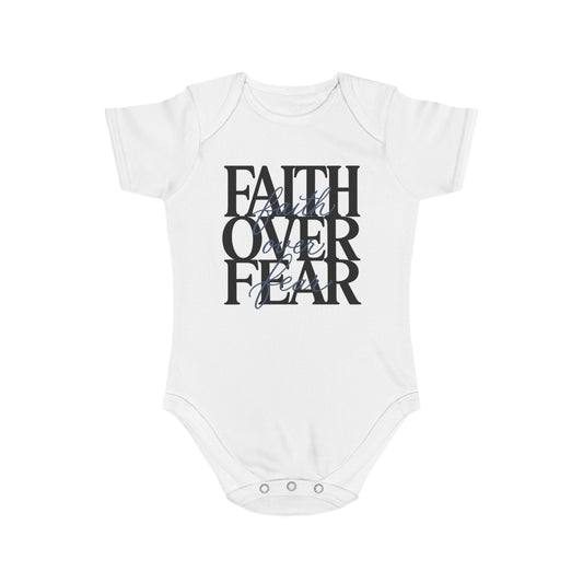Faith Over Fear Baby Bodysuit — Christian Infant Onesie