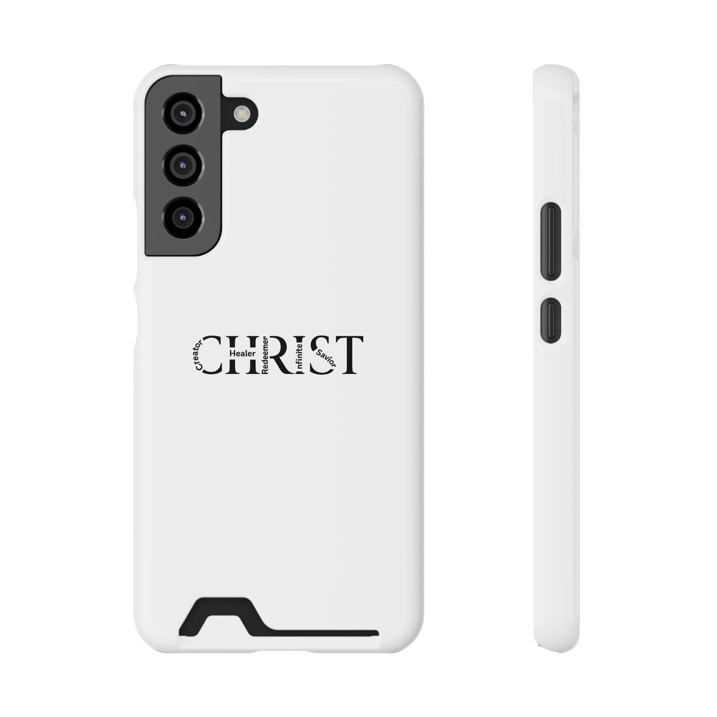 Christian Phone Card Case — Minimal 'CHRIST' Text Wallet Phone Case