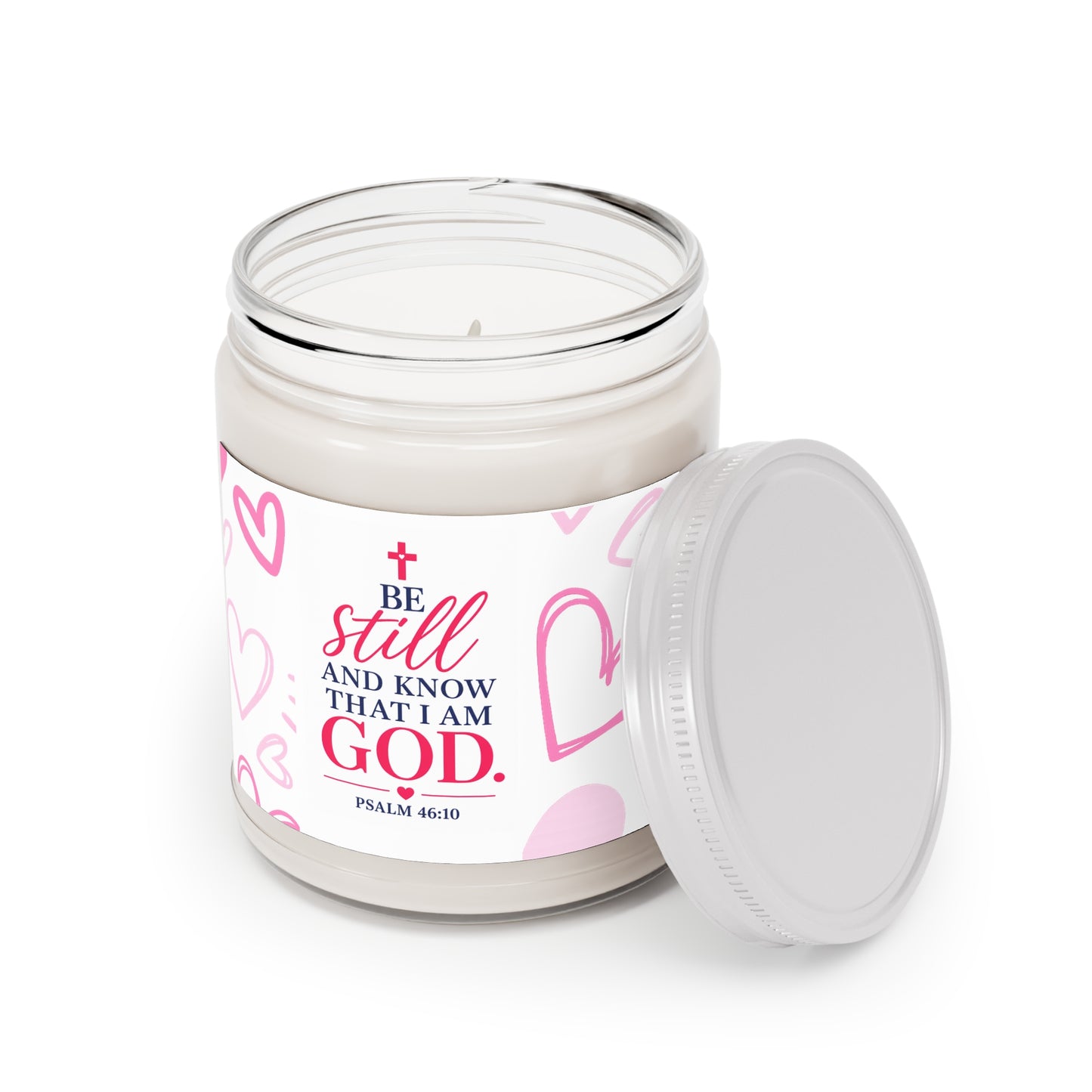 Inspirational Psalm 46:10 Scented Soy Candle — 'Be Still and Know That I Am God' (9oz)