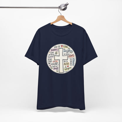 Christian Cross Faith T-Shirt — He Is Risen Inspirational Graphic Tee