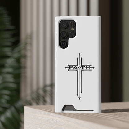 Faith Cross Phone Case with Card Holder — Slim Protective Wallet Case