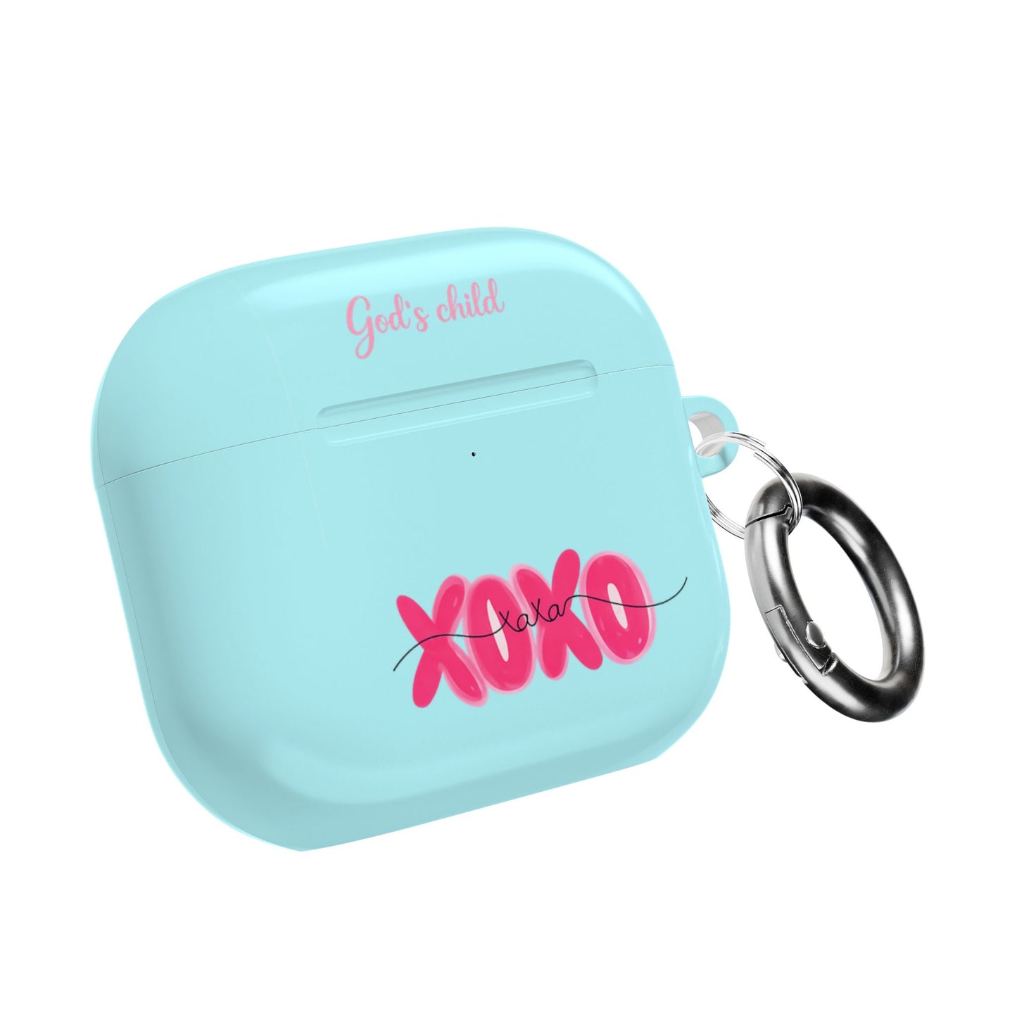 God’s Child AirPod Case – Blue "XOXO" & "Jesus Chose You" Christian Protective Cover