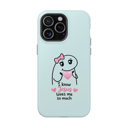 Christian Cute Heart Phone Case — "I Know Jesus Loves Me So Much" Magnetic Impact-Resistant Case
