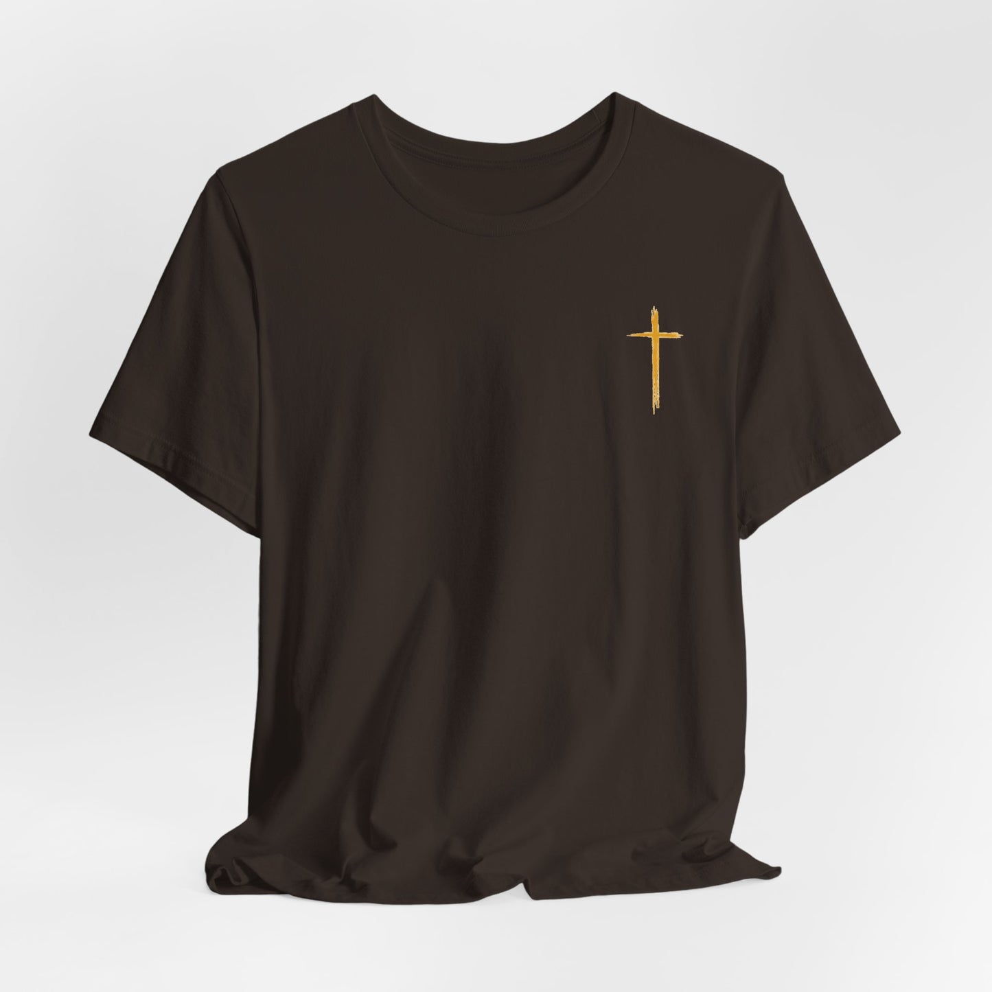 Christian Cross T-Shirt — "Do Not Be Deceived, Bad Company Ruins Good Morals" (1 Corinthians 15:33)