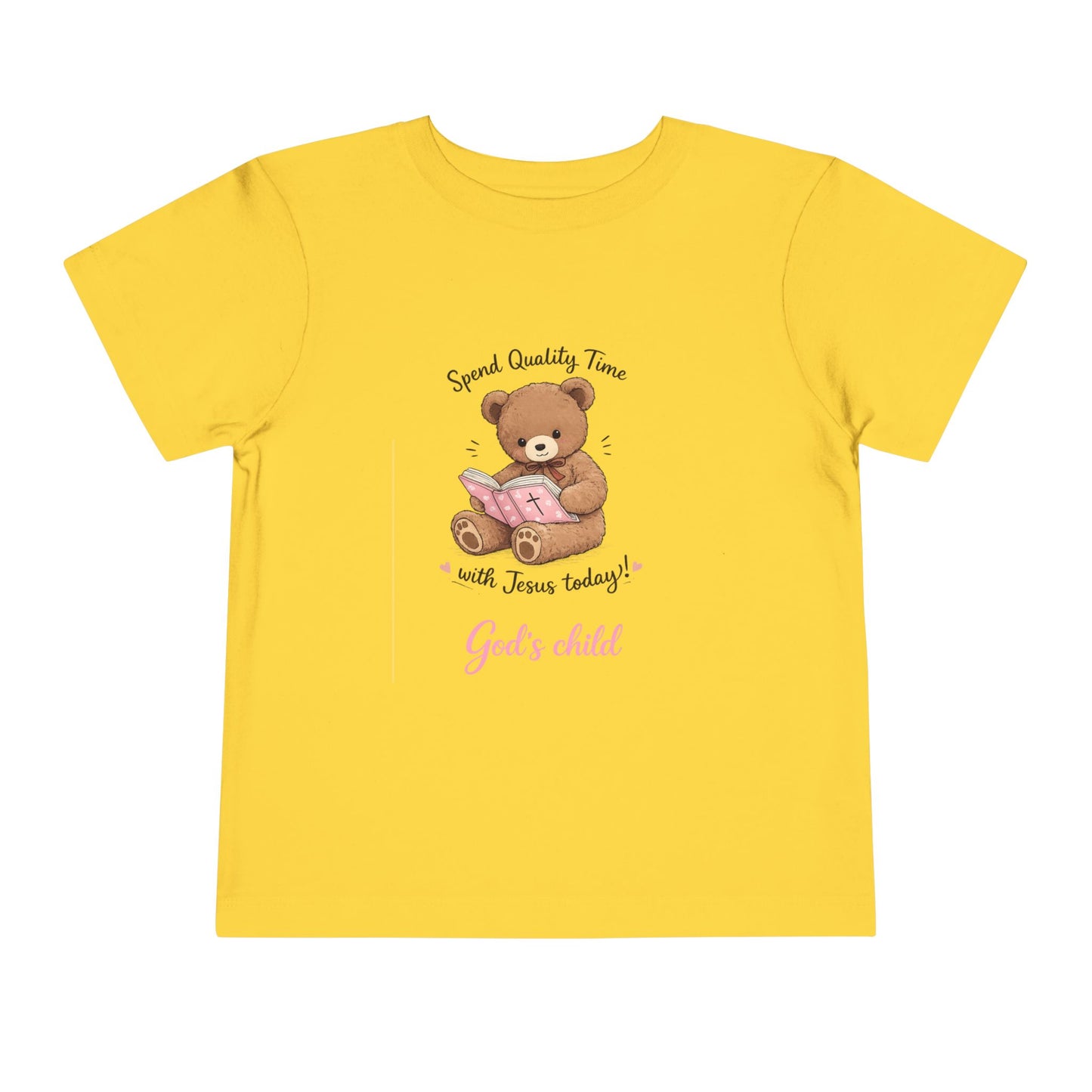 Toddler Tee — "Spend Quality Time with Jesus Today!" Bear Christian Kids Shirt