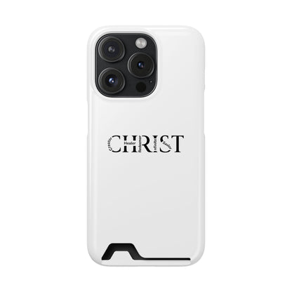 Christian Phone Card Case — Minimal 'CHRIST' Text Wallet Phone Case
