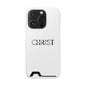 Christian Phone Card Case — Minimal 'CHRIST' Text Wallet Phone Case