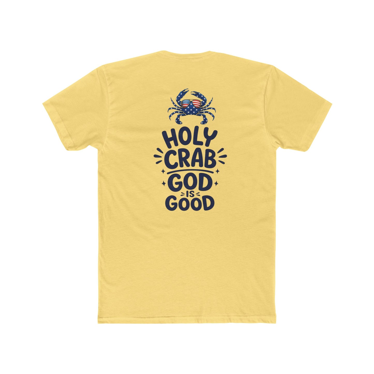 Holy Crab God Is Good T-Shirt — Christian Coastal Tee with Cross & Crab Design