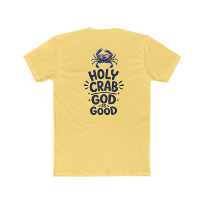 Holy Crab God Is Good T-Shirt — Christian Coastal Tee with Cross & Crab Design