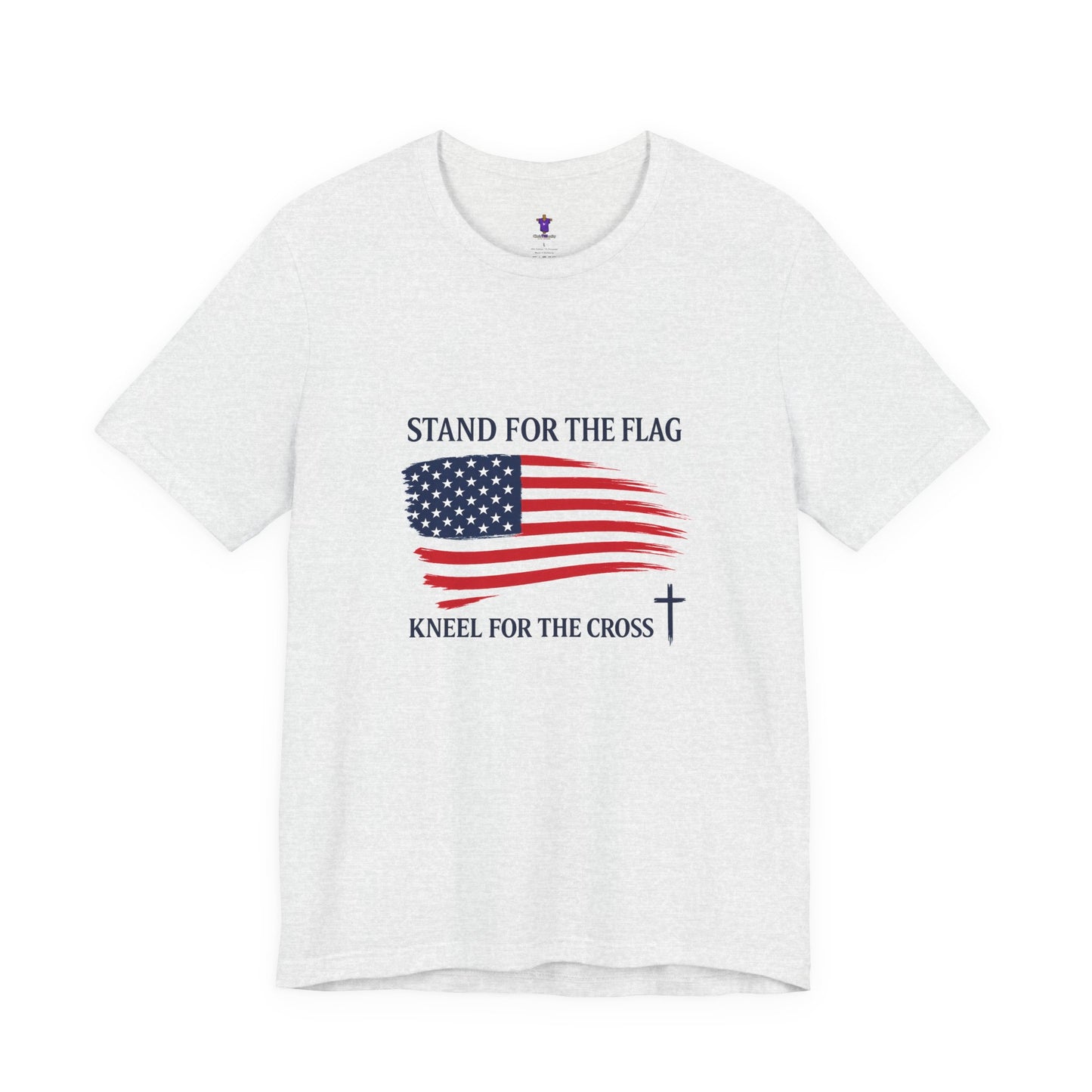 Stand for the Flag, Kneel for the Cross Tee — America 250 Patriotic T‑Shirt