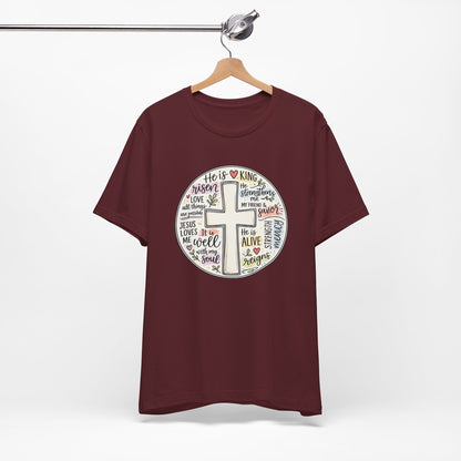 Christian Cross Faith T-Shirt — He Is Risen Inspirational Graphic Tee