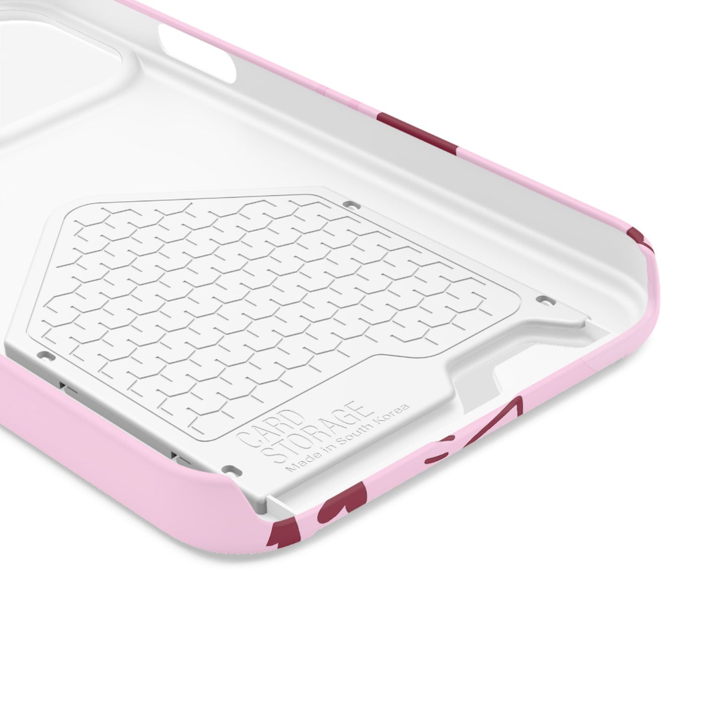 Pink "Child of God" Phone Card Case — Heart Pattern Religious Phone Case with Card Holder