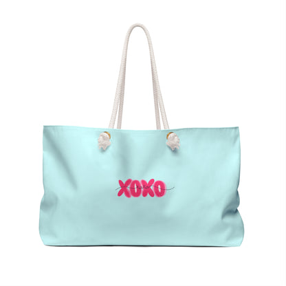Weekender Bag — "My Identity Is in Christ" Faith Tote (Aqua)