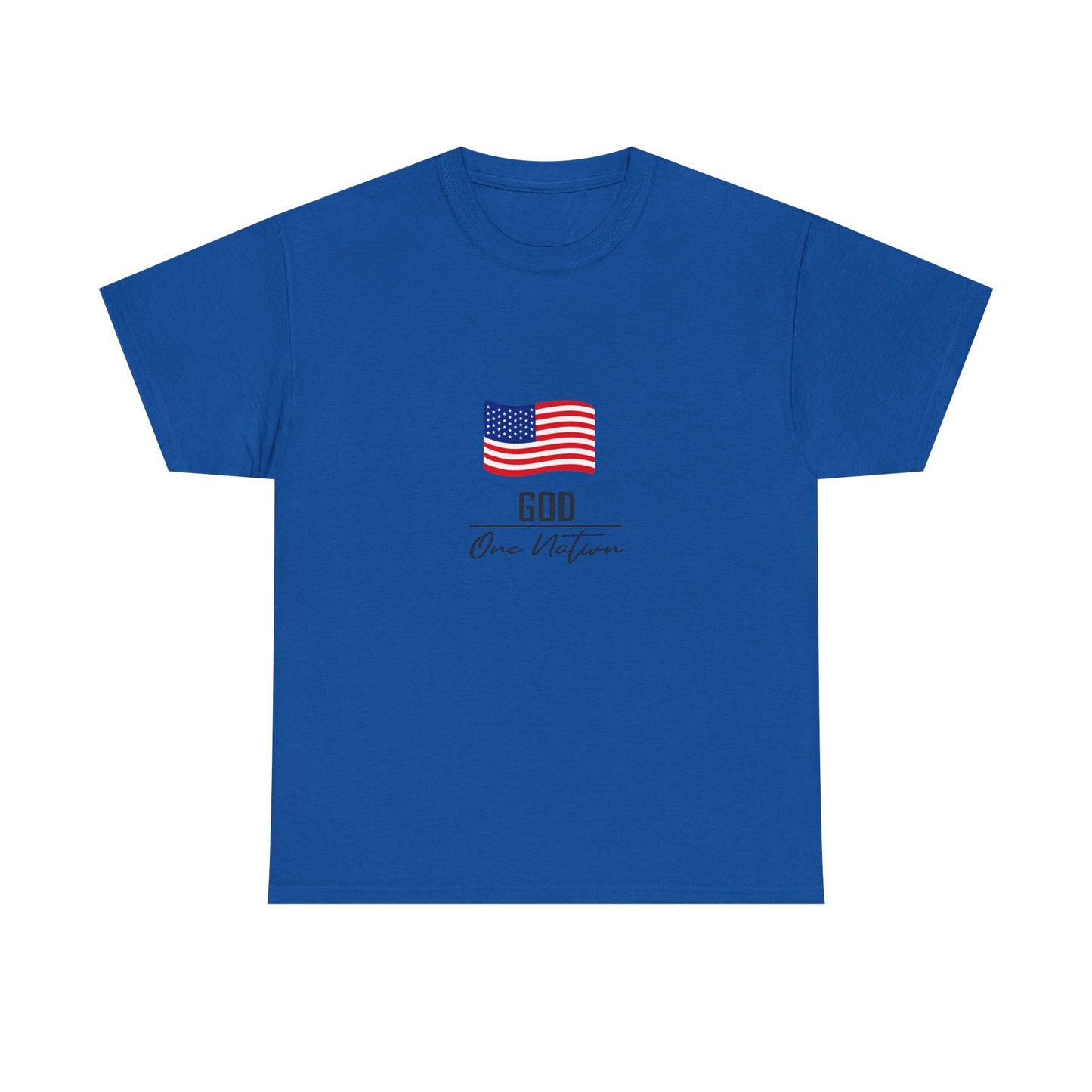 T-Shirt — American Flag "God Over Nation" Patriotic Faith Tee