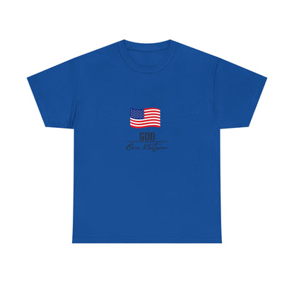T-Shirt — American Flag "God Over Nation" Patriotic Faith Tee