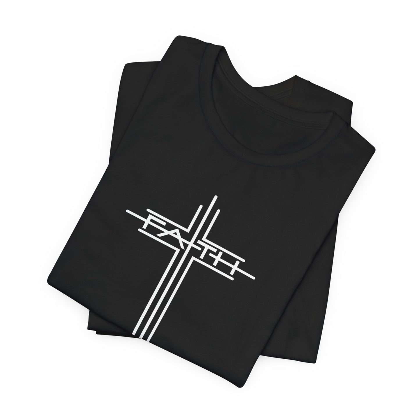 Christian Cross T-Shirt – Subtle White Cross Faith Tee