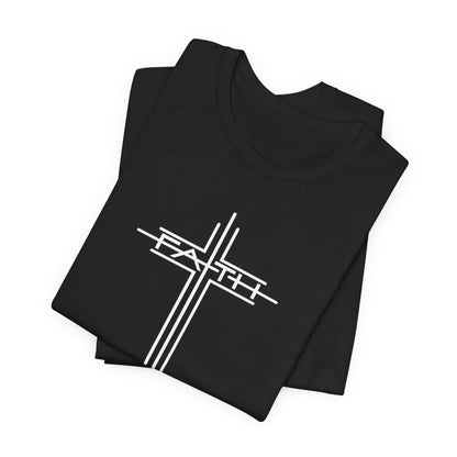 Christian Cross T-Shirt – Subtle White Cross Faith Tee