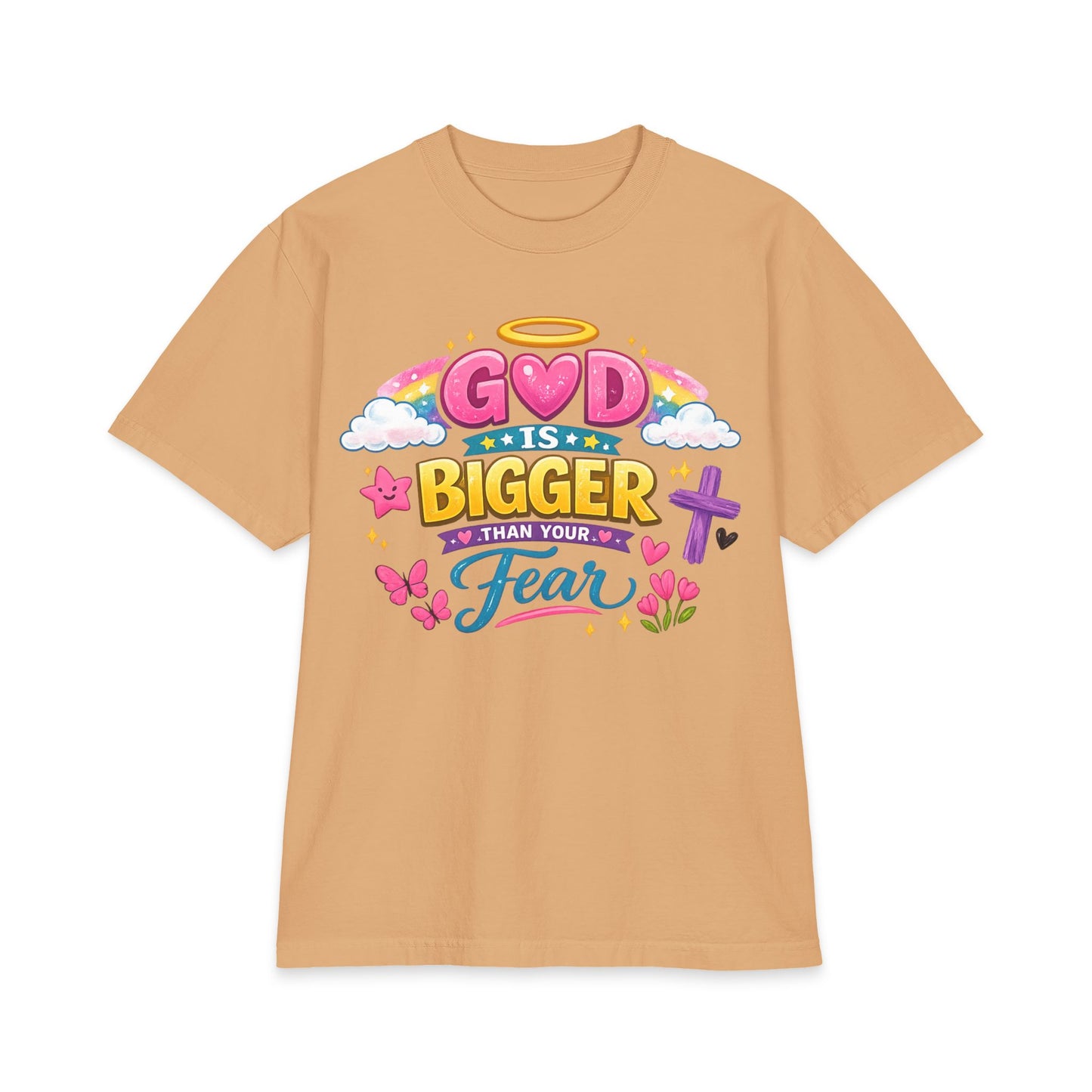 Faith Graphic T-Shirt — "God Is Bigger Than Your Fear" Inspirational Christian Tee