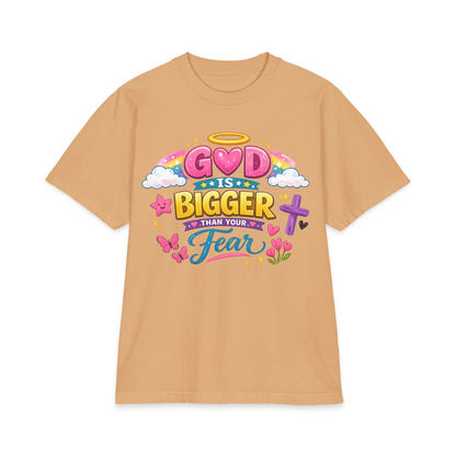 Faith Graphic T-Shirt — "God Is Bigger Than Your Fear" Inspirational Christian Tee