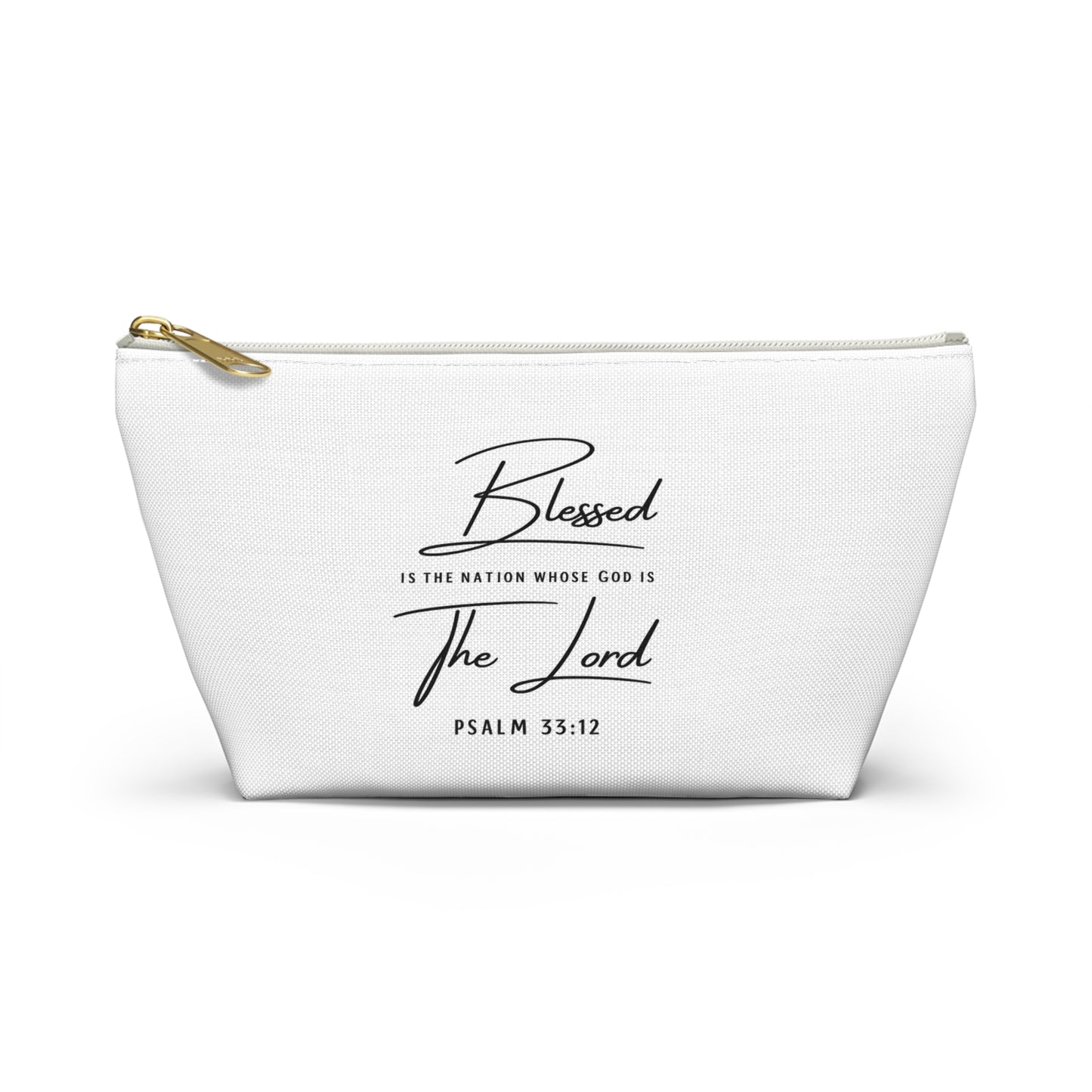 Blessed The Lord Psalm 33:12 Accessory Pouch
