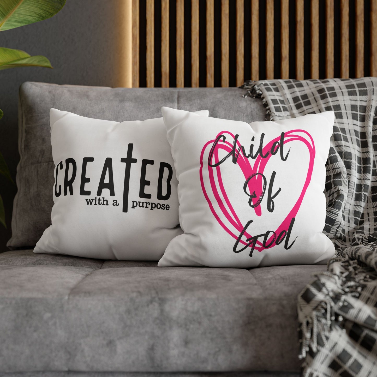 Child of God Heart Pillowcase — Square Decorative Throw Pillow Cover