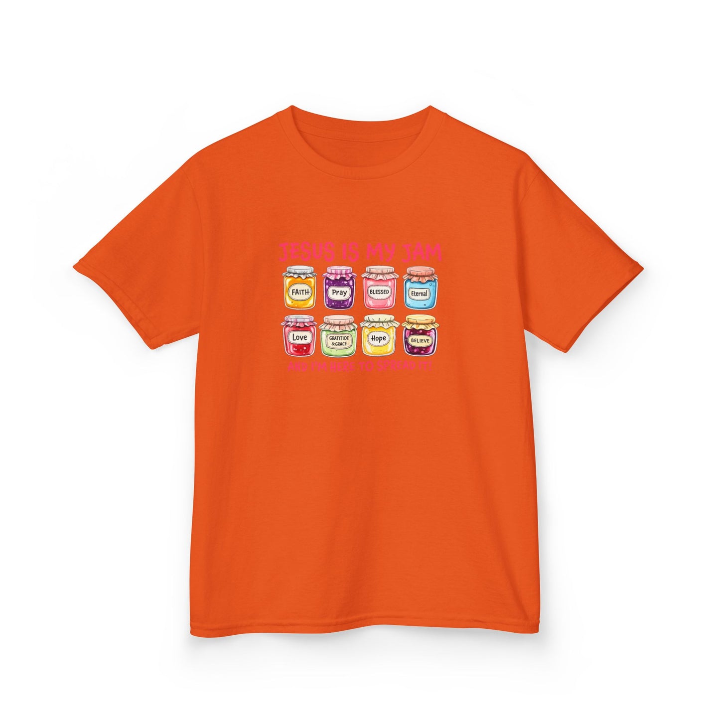 Kids T‑Shirt — "Jesus Is My Jam" Cute Jam Jar Graphic Christian Tee